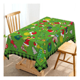 thumbnail image 1 of Manteles Rectangulares Navideños Grinch Adornos 213*152cm Xtellar verde, 1 of 4