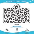 thumbnail image 2 of White and Black Of Leopard Print Hooded Bath Towel，50"x30" for Ages 3 To 12 Kids, Quick Dry Lightweight Soft Microfiber Hood Beach Towel Cover Up for Kids, 2 of 7