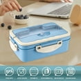 thumbnail image 5 of YIKA Tupperware Container Lunch Box Can Be Heated Household Students Sealed Lunch Box Cutlery Spoon Preservation Box Kitchen Storage Light Blue, 5 of 5
