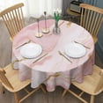 thumbnail image 3 of Pink Gold Marble Pattern Round Tablecloth 60"x60",Wrinkle Wipeable Table Cloth for Kitchen Dining Room Picnic Patio Party, 3 of 6
