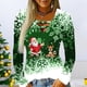 thumbnail image 2 of Camisas Navideñas Para Mujer Tops de Manga Larga Con Cuello en V Blusa Regular Estampada Odeerbi ODB198953, 2 of 6
