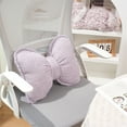 thumbnail image 6 of Soft Bowknot Throw Pillow Bow Shaped Pillow Novelty Plush Lumbar & Sofa Car Cushion Bed Sofa Couch Holiday Car Decor in 3 Colors (Purple, Pink, Black), 13.77x12.59 inch 13.77x12.59inch, 6 of 7