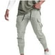 thumbnail image 1 of Pantalones largos para hombre, de color liso, elásticos, ajustados al tobillo, informales, deportivos, transpirables, para hombre, 1 of 3