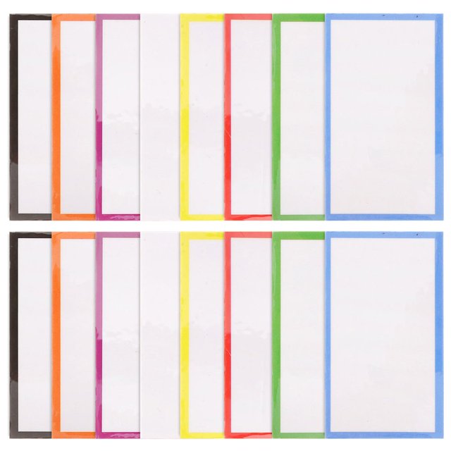 LEEYNEER 48pcs Reusable Magnetic Name Tags Whiteboard Pet Dry Erase Labels Classroom Office Kitchen Use Easy To