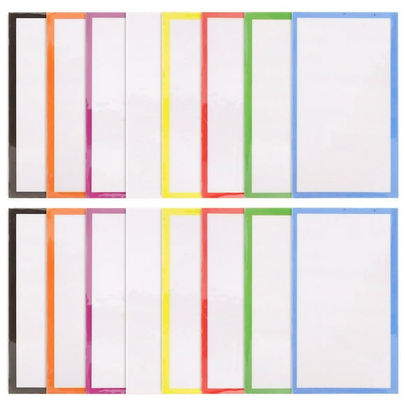 LEEYNEER 48pcs Reusable Magnetic Name Tags Whiteboard Pet Dry Erase Labels Classroom Office Kitchen Use Easy To
