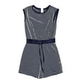 thumbnail image 6 of Women's Summer Romper, Cap Sleeve, Striped Shorts Overalls, Adjustable Drawstring Waist, Comfortable for Summer, 6 of 7