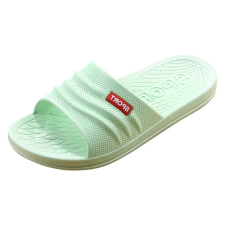 

Entyinea Women s Braided Slide Sandals Color Block Flat Sandals Open Toe Beach Slides Outdoor Shoes Green 6