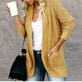 thumbnail image 5 of XFLWAM Women's Long Sweater Cardigan Sweater Top Outwear Casual Cardigan Sweater Top Jacket Fall Sweaters for 2022 Yellow L, 5 of 8