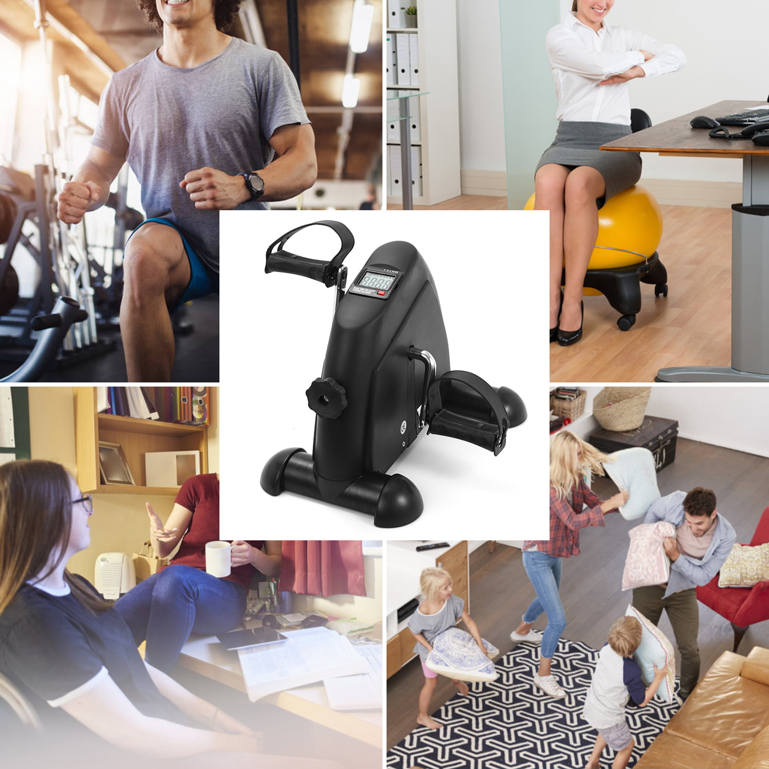 Mini Exercise Bike Pedal Trainer Machine Home Gym Cardio Equipment Stepper LCD 