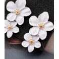 thumbnail image 3 of HOOUN White Flower Stud Earrings Forget Me Not Two Double Flowers Wedding Prom Bridal, 3 of 3