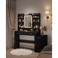 thumbnail image 3 of 58.7” Vanity Desk with Light Mirror, Makeup Vanity Dressing Table with 3 Drawers, 3 of 6