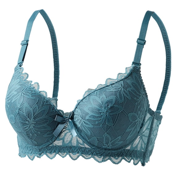 Wensltd Everyday Lightweight Bras Women Lace Trim Adjustable Push Up Comfortable Fit Everyday Wear Bras 36B to 42C