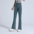 thumbnail image 4 of SWSMCLT Women's Yoga Pants Bootcut Skinny Joggers Flared Bottom Long Leggings Bell Workout High Waisted Comfy Ankle Hiking Soft Peacock Blue XX-Large, 4 of 4