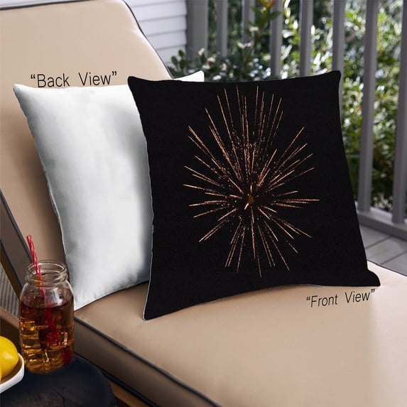 Ahgly Company Games Fireworks Outdoor Throw Pillow, 18 inch by 18 inch