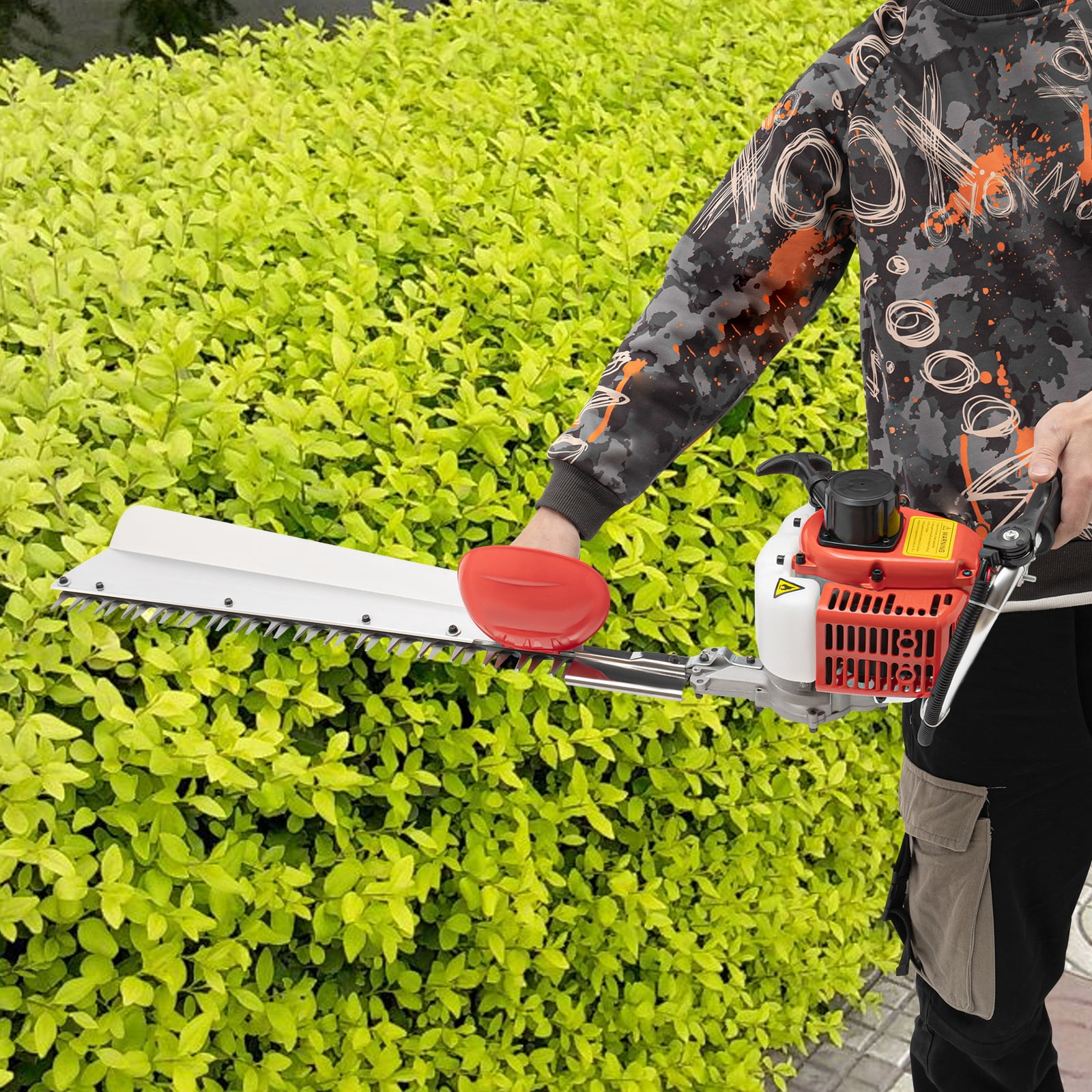 Gas Hedge Trimmer,22.5CC Single Edge Hedge Trimmer,Handheld,Lightweight,with Practical Air Filter Fuel Oil Mixing Bottle & Gloves, Garden Bush Trimmer Tool for Gardening Modeling,Greening Pruning