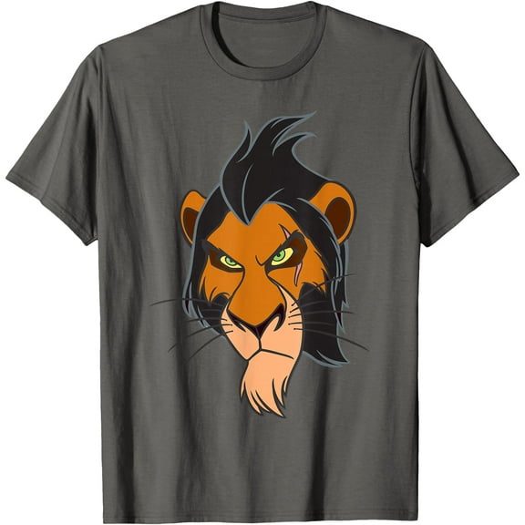 Villains Scar from The Lion King Big Face DTG Print Unisex T-Shirt