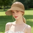 thumbnail image 7 of PRINxy Women's Roll-Up Wide Brim Straw Sun Visor Hat, Lightweight Portable UV Protection Hat for Summer Beach Hiking Activities Khaki, 7 of 7