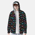 thumbnail image 2 of Fuzoiu Multicolored Butterflies Print Unisex Sun Protection Hoodie,UPF 50+ Light Jacket,Full Zip Sun Protection Hoodie,Long Sleeve Sun Shirts,for Outdoor Activities-X-Large, 2 of 7