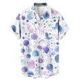 thumbnail image 4 of Yaoyar Mens Hawaiian Shirts Starfish Shell Print Button Down Short Sleeve Top Loose Trendy Summer Beach Vacation T Shirt, 4 of 6