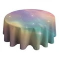 thumbnail image 4 of Colorful Tie Dye Nebula Pattern Round Tablecloth 60"x60",Wrinkle Wipeable Table Cloth for Kitchen Dining Room Picnic Patio Party, 4 of 6