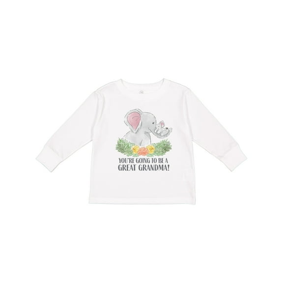 Inktastic You're Going to be a Great Grandma Elephants with Flowers Boys or Girls Long Sleeve Toddler T-Shirt