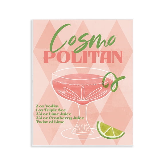 Stupell Industries Retro Cosmopolitan Recipe Food & Beverage Painting Unframed Art Print Wall Art, 11 x 14