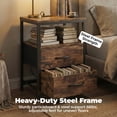 thumbnail image 5 of Alvantor Bedside Table Charging Station Nightstand with Fabric Drawers, End Side Table for Bedroom Living Room, 5 of 7