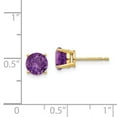 thumbnail image 2 of 14k Yellow Gold 6mm Amethyst Earrings - 1.50 cwt - Measures 6x6mm Wide, 2 of 2