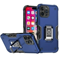 TJS for iPhone 16 Pro Phone Case, [Military Grade] Heavy Duty Magnetic Support Ring Kickstand Cover (Blue)