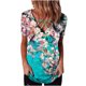 thumbnail image 1 of Camiseta de manga corta con cuello en V y estampado de moda para mujer Pompotops hkajfhjk462759, 1 of 5
