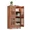 Walnut, variant on Bathroom Floor Storage Cabinet with Cabinet Lights, Modern Storage Cabinet with 4 Doors and Adjustable Shelves, Buffer Hinges, Walnut Pantry Cabinet for Living Room & Kitchen