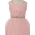 thumbnail image 2 of Little Girls Elegant Twist Wired Tulle Rhinestones Beaded Waist Scarf Gown Flower Girl Dress Flower Girl Dress Red 6 (C50CC19), 2 of 5