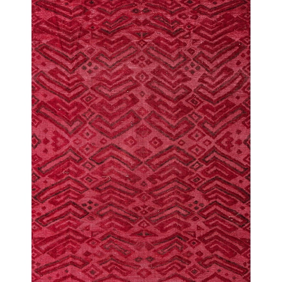 Ahgly Company Machine Washable Indoor Rectangle Abstract Ferrari Red Area Rugs, 8' x 12'