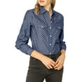 thumbnail image 2 of Allegra K Women's Point Collar Long Sleeve Button Down Chest Pockets Denim Shirt, 2 of 6