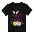 thumbnail image 4 of MIASHUI T-Shirt Graphique de Pâques à Manches Courtes pour Garçons, Confortable et Décontracté, Imprimé pour Filles, Noir, 3-4 Ans, 4 of 4