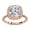 Rose Gold, variant on Halo Solitaire Engagement Ring for women, 2.10 Carat (ctw) Cushion and Round Cut Lab Grown Diamond Ring In 14K Rose Gold Over Sterling Silver F-G-H, SI Quality Gifts For Her Ring Size-4