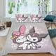 thumbnail image 2 of My Melody Conjunto de sábanas temático, trío de piezas, cómodo y amigable con la piel, diseño único, regalo de decoración para el hogar para familiares, amigos y fans,140cm *210cm, 2 of 6