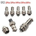 thumbnail image 2 of VONKY 5 Pairs/set Male Female Aviation Connector Socket Metal Silver Aviation Plug Accessory GX12-4, 2 of 9