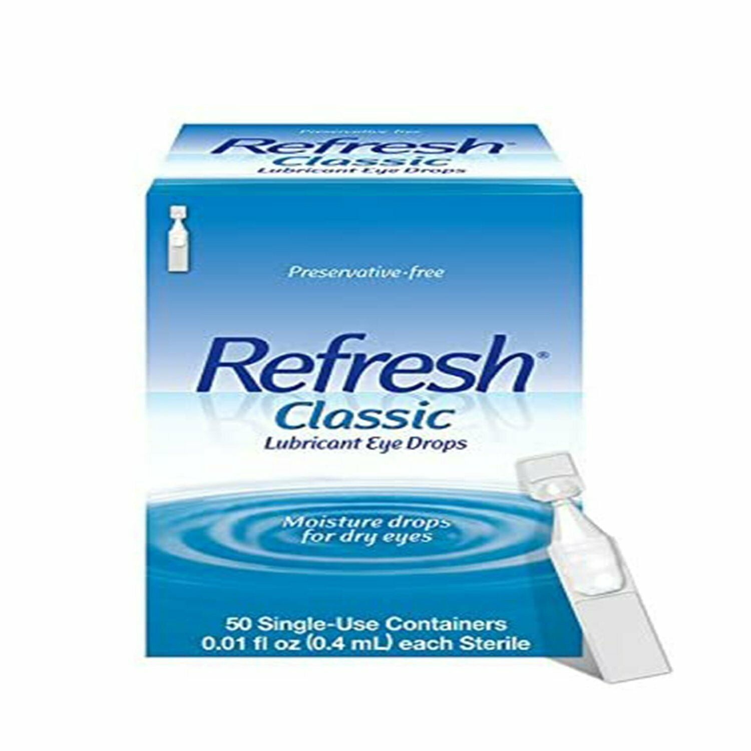 Refresh Lubricant Eye Drops Classic Dry Relief Sterile, 0.01oz, 6-Pack