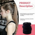thumbnail image 4 of 200pcs Womens Elastics Hair Tie, 4MM Black Ponytail Holders Hair Bands, 2 Inch in Diameter Elastic Band for Medium to Thick Hair (4mm Black), 4 of 8