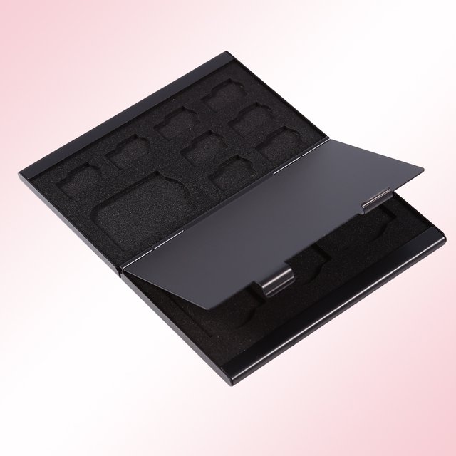 Memory Card Aluminium TF Card Holder Storage Box Case 12 Slots SIM Card Case For Memory