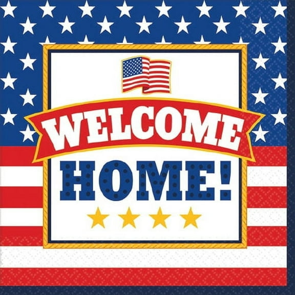 Welcome Home USA America Military Patriotic Theme Party Bulk Luncheon Napkins