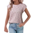 thumbnail image 2 of Tittly T Shirts for Women Spring Tops for Women Women's 2025 Spring And Summer Round Neck Solid Color Loose Short Sleeve Women's Tops Tshirts Shirts Basic Tees Red XXL, 2 of 7