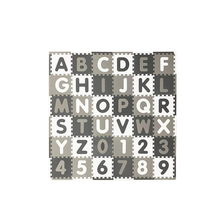 UPC: 0812091033290 | Tadpoles Super-Soft EVA Foam 36 Piece ABC Playmat Infant Grey & White