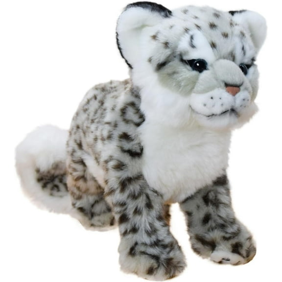 Snow Leopard Stuffed Animals Plush Toy, 18 Inches Realistic White Leopard Plushies