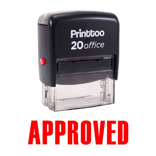 Printtoo APPROVED Self Inking Rubber Stamp Stamp Office Stationary - Red