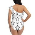 thumbnail image 5 of Rateoe Hand Drawn Turtle Pattern Women One Piece Swimsuits Tummy Control One Shoulder Bathing Suits Ruffle Swimwear-Large, 5 of 6
