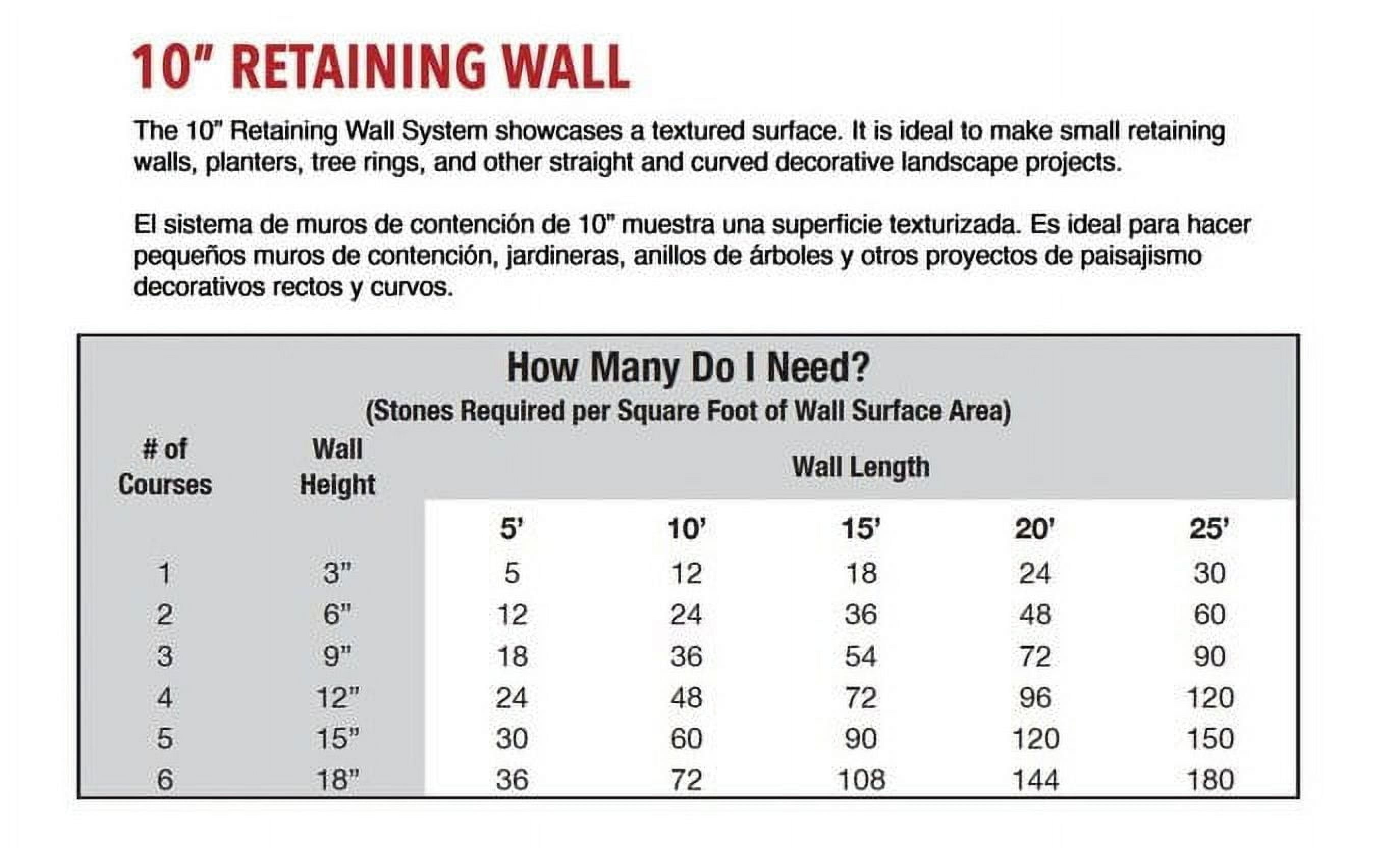 Pavestone 10"  Limestone (White) Concrete Retaining Wall