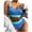 Blue, variant on Oalirro Gift for Her Tankini Swimsuits for Women Women Bikini Solid Splicing Two-piece Swimwear Swimsuit Beachwear Set Black