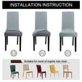 thumbnail image 3 of PiccoCasa 4Pcs Dinning Chair Cover Removable Thick Chair Slipcover, Light Gray, 3 of 6